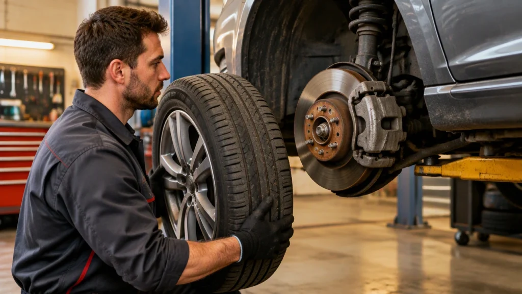 How cars are repaired in a workshop