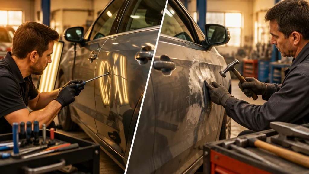 dent removal and panel beating methods