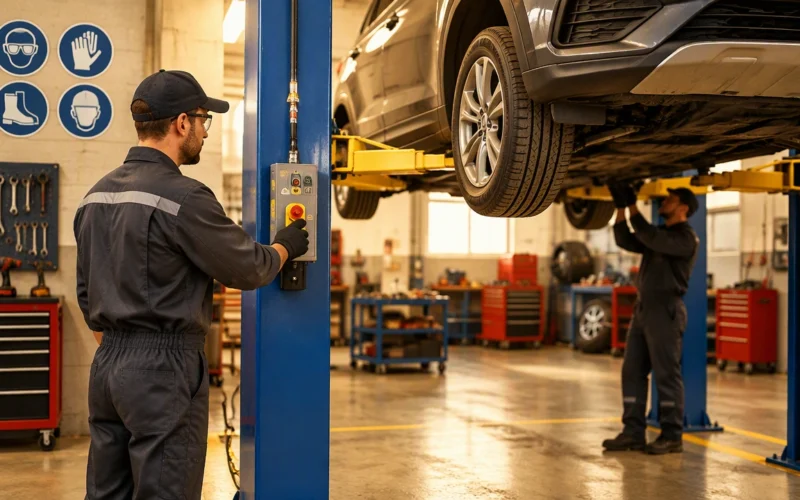workshop safety protocols and lift operation